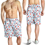 Red Heart Balloon Pattern Print Men's Shorts