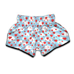 Red Heart Balloon Pattern Print Muay Thai Boxing Shorts