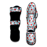 Red Heart Balloon Pattern Print Muay Thai Shin Guard