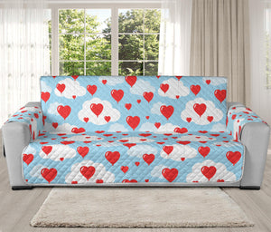 Red Heart Balloon Pattern Print Oversized Sofa Protector