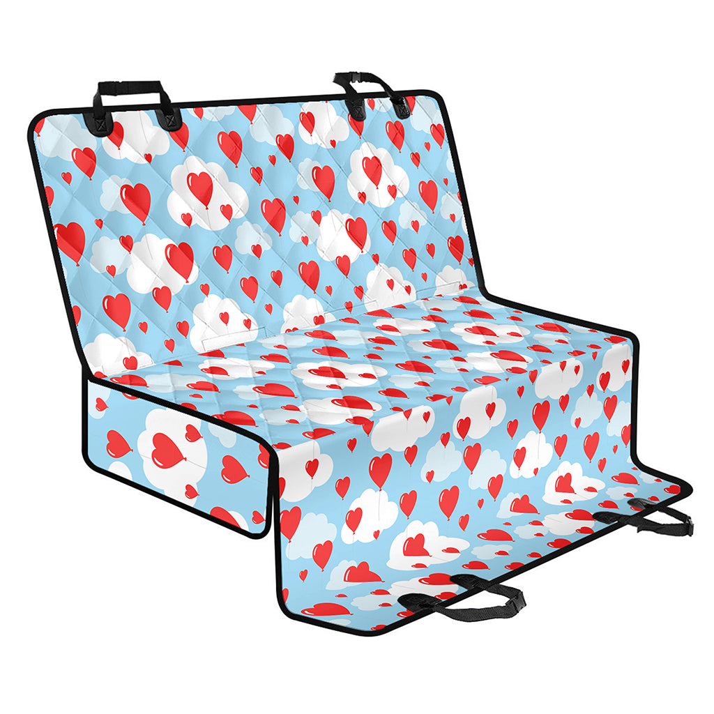 Red Heart Balloon Pattern Print Pet Car Back Seat Cover