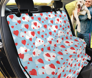 Red Heart Balloon Pattern Print Pet Car Back Seat Cover