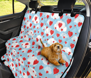 Red Heart Balloon Pattern Print Pet Car Back Seat Cover