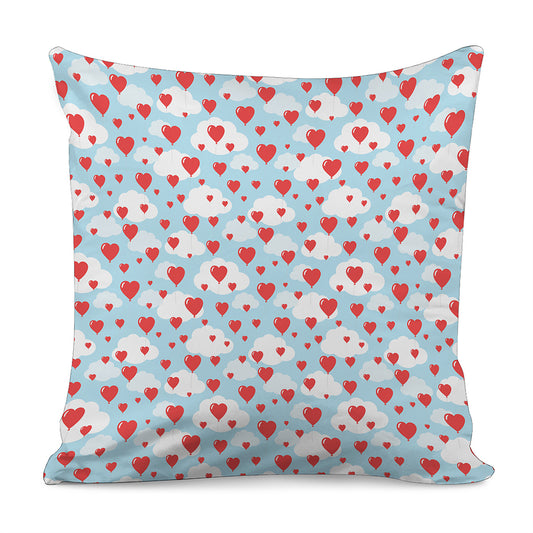 Red Heart Balloon Pattern Print Pillow Cover