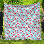 Red Heart Balloon Pattern Print Quilt