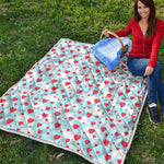 Red Heart Balloon Pattern Print Quilt