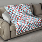 Red Heart Balloon Pattern Print Quilt