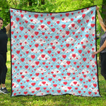 Red Heart Balloon Pattern Print Quilt