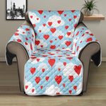 Red Heart Balloon Pattern Print Recliner Protector