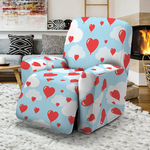 Red Heart Balloon Pattern Print Recliner Slipcover