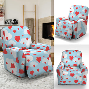 Red Heart Balloon Pattern Print Recliner Slipcover