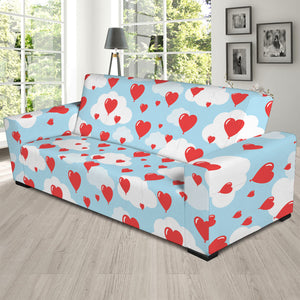 Red Heart Balloon Pattern Print Sofa Slipcover