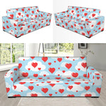 Red Heart Balloon Pattern Print Sofa Slipcover