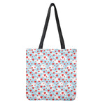 Red Heart Balloon Pattern Print Tote Bag