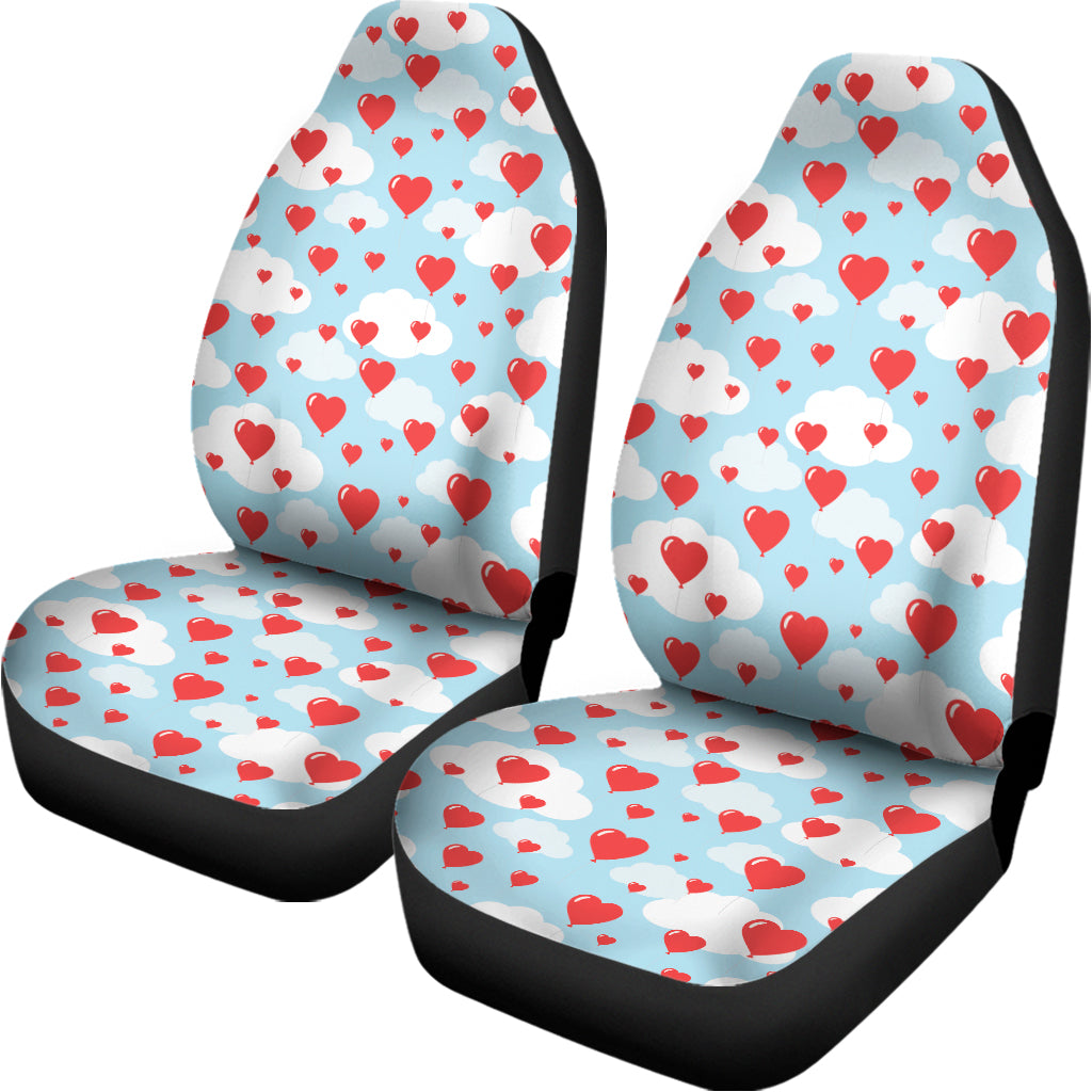 Red Heart Balloon Pattern Print Universal Fit Car Seat Covers