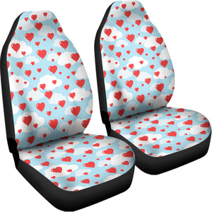 Red Heart Balloon Pattern Print Universal Fit Car Seat Covers