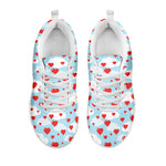 Red Heart Balloon Pattern Print White Sneakers