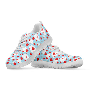 Red Heart Balloon Pattern Print White Sneakers