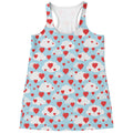 Red Heart Balloon Pattern Print Women's Racerback Tank Top