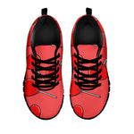 Red Heart Lollipop Pattern Print Black Sneakers