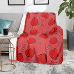 Red Heart Lollipop Pattern Print Blanket