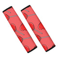 Red Heart Lollipop Pattern Print Car Seat Belt Covers