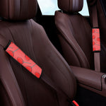 Red Heart Lollipop Pattern Print Car Seat Belt Covers