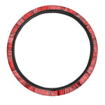 Red Heart Lollipop Pattern Print Car Steering Wheel Cover