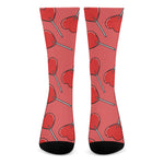 Red Heart Lollipop Pattern Print Crew Socks