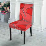 Red Heart Lollipop Pattern Print Dining Chair Slipcover