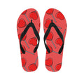Red Heart Lollipop Pattern Print Flip Flops