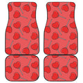 Red Heart Lollipop Pattern Print Front and Back Car Floor Mats