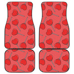 Red Heart Lollipop Pattern Print Front and Back Car Floor Mats