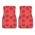 Red Heart Lollipop Pattern Print Front Car Floor Mats