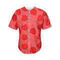 Red Heart Lollipop Pattern Print Men's Baseball Jersey