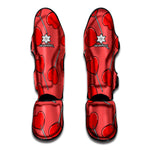 Red Heart Lollipop Pattern Print Muay Thai Shin Guard
