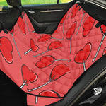 Red Heart Lollipop Pattern Print Pet Car Back Seat Cover