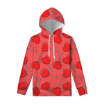 Red Heart Lollipop Pattern Print Pullover Hoodie