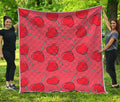Red Heart Lollipop Pattern Print Quilt