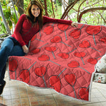 Red Heart Lollipop Pattern Print Quilt