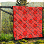 Red Heart Lollipop Pattern Print Quilt