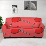 Red Heart Lollipop Pattern Print Sofa Cover