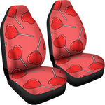 Red Heart Lollipop Pattern Print Universal Fit Car Seat Covers