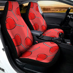 Red Heart Lollipop Pattern Print Universal Fit Car Seat Covers