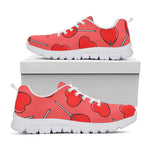 Red Heart Lollipop Pattern Print White Sneakers