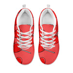 Red Heart Lollipop Pattern Print White Sneakers