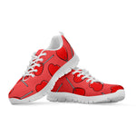 Red Heart Lollipop Pattern Print White Sneakers