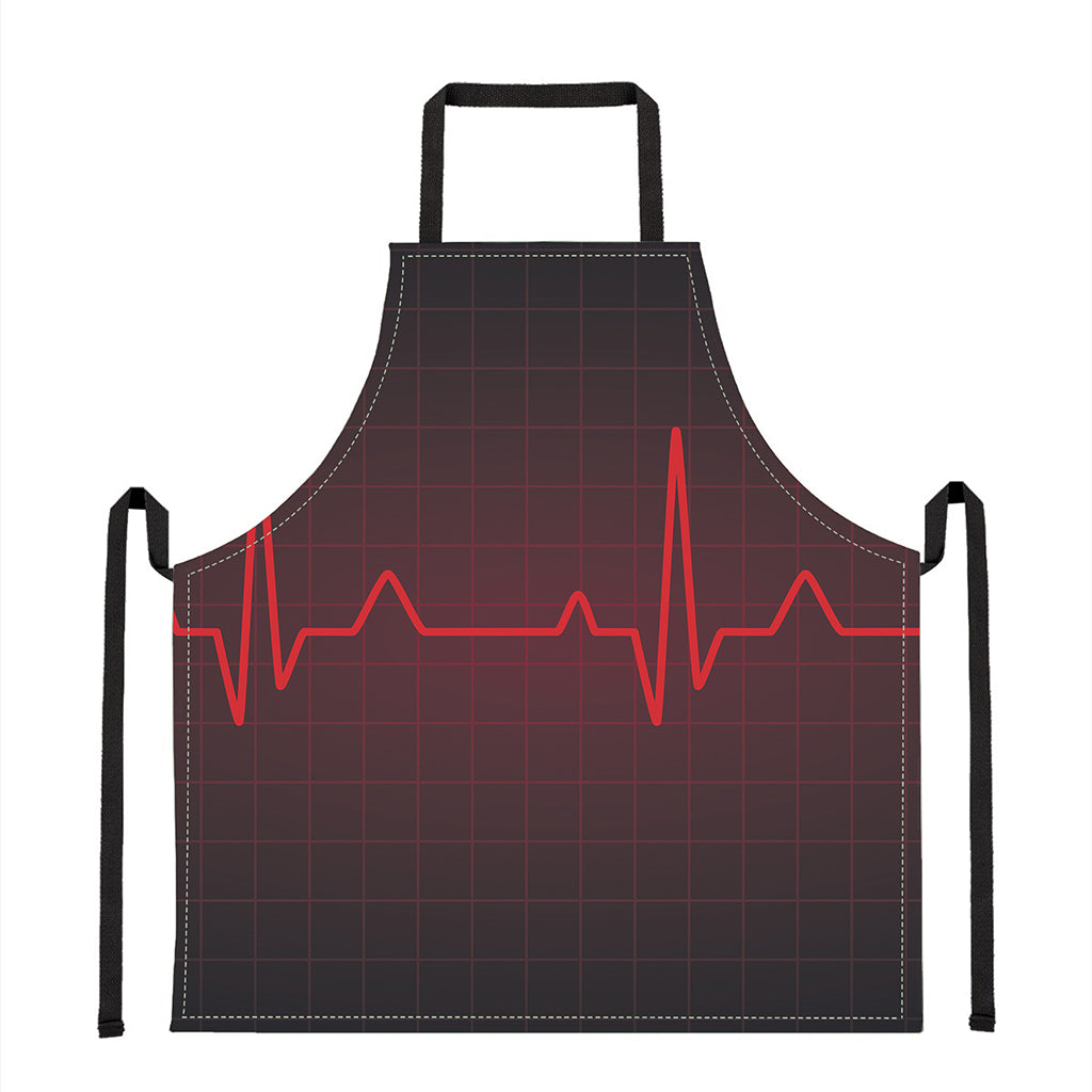 Red Heartbeat Print Apron