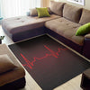 Red Heartbeat Print Area Rug