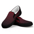Red Heartbeat Print Black Slip On Sneakers
